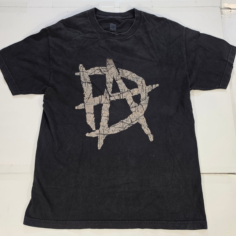 WWE Authentic Dean Ambrose Unstable Graphic T-Shirt Black Mens Large Distressed
